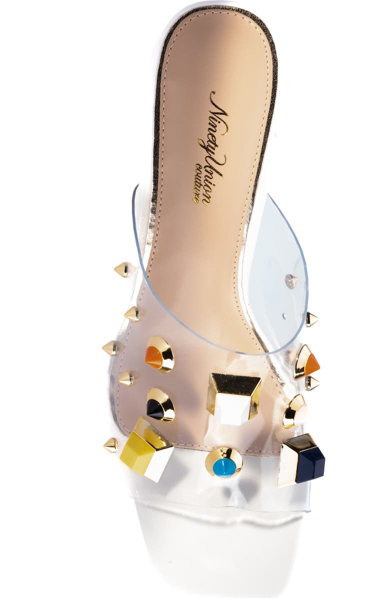 NINETY UNION Vegas Studded Slide Sandal, Alternate, color, White
