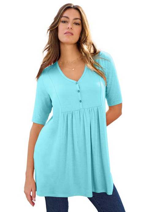 Plus Size Henley Swing Tunic (plus)