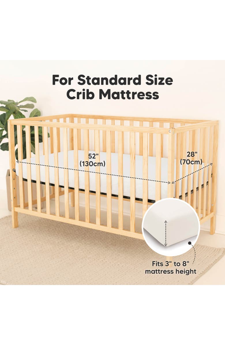 KeaBabies 2-Pack Isla [Protect+] Waterproof Crib Sheets, Alternate, color, Soft White