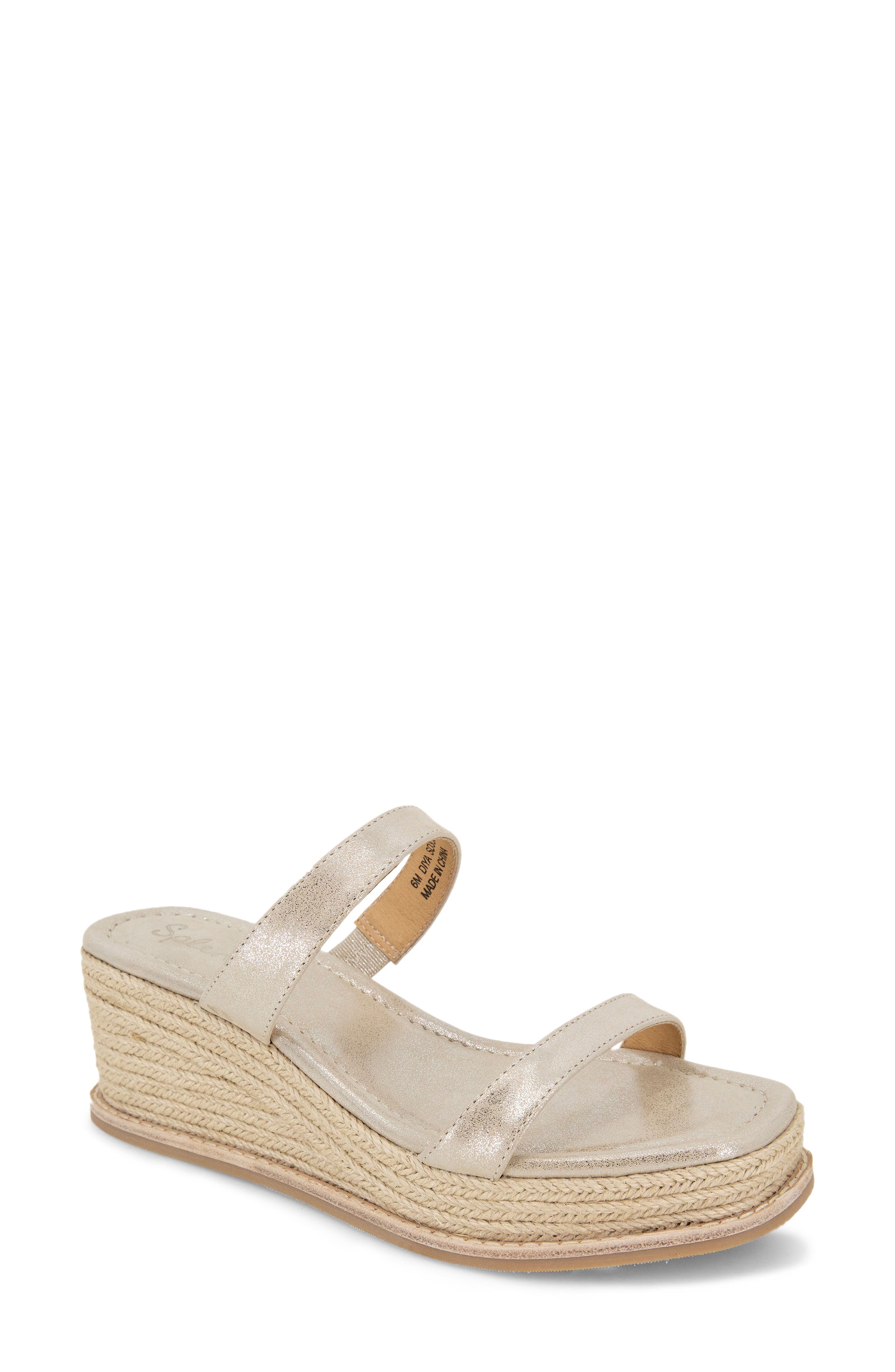 Diya Espadrille Platform Wedge Slide Sandal, Main, color, CHAMPAGNE