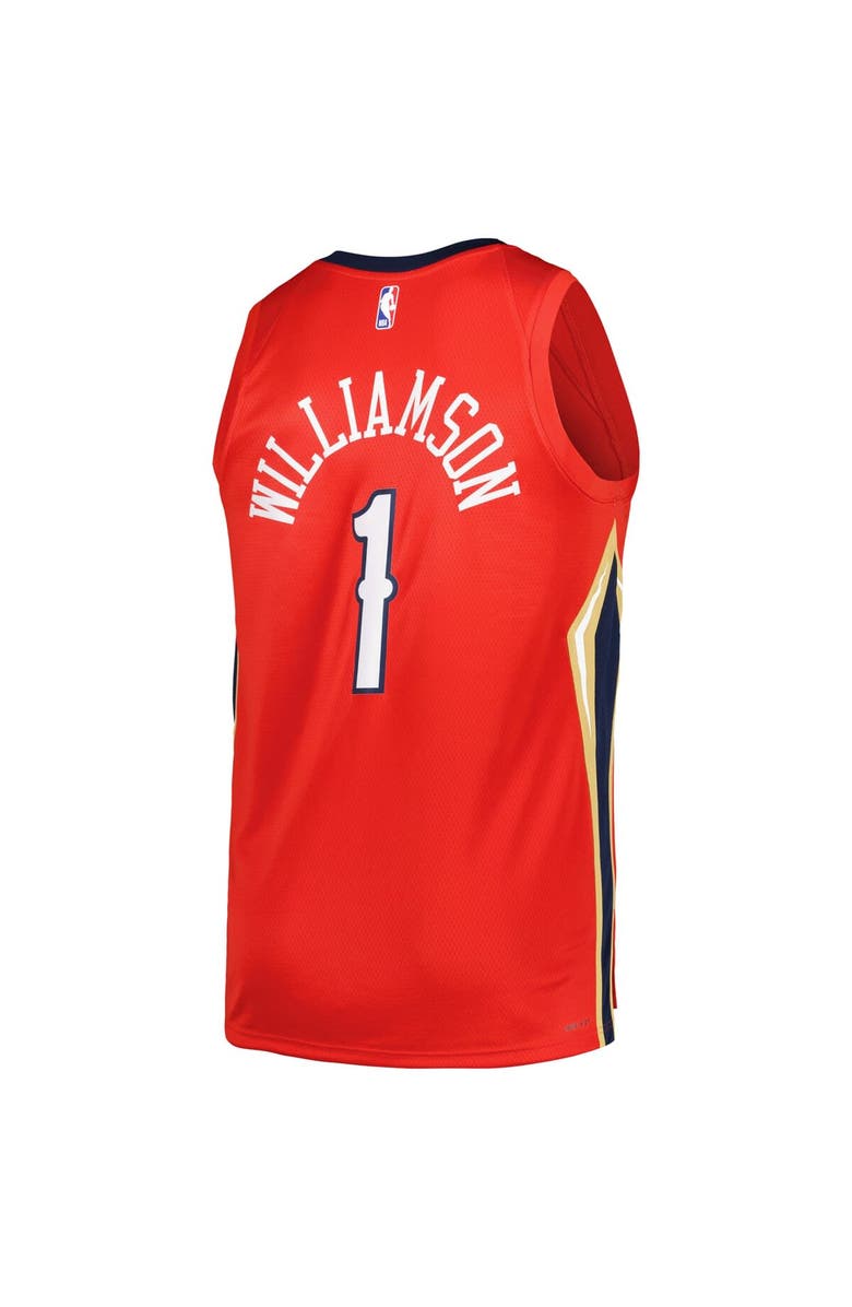 Jordan Brand Men's Jordan Brand Zion Williamson Red New Orleans Pelicans Swingman Player Jersey - Statement Edition, Alternate, color, 