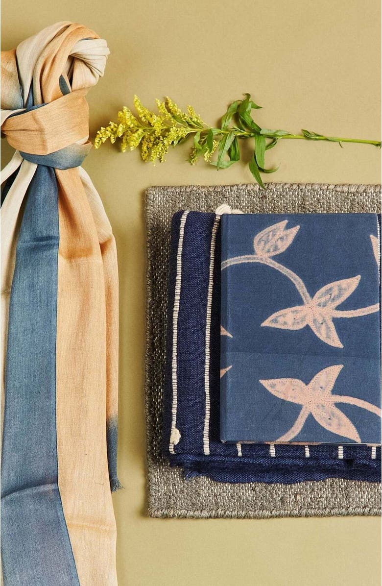 Studio Variously Oceana Beige Soft Linen Silk Handloom Scarf, Alternate, color, 