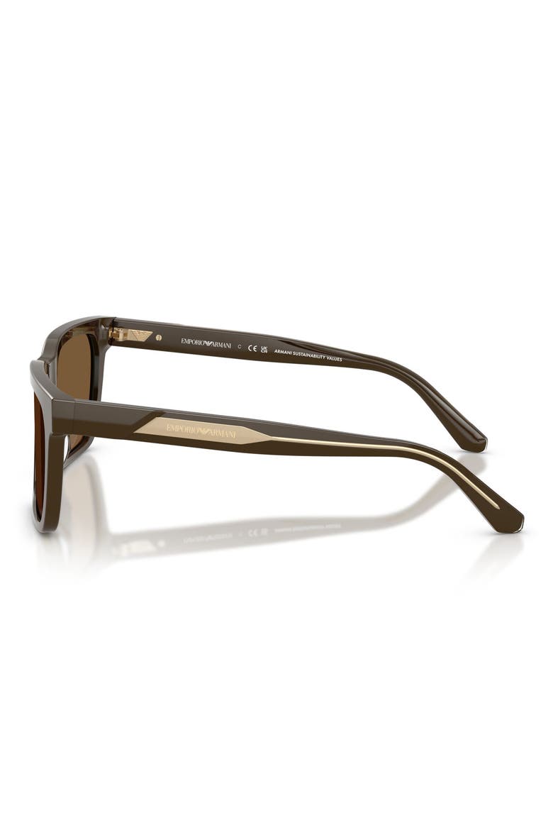 57mm Square Sunglasses, Alternate, color, SHINY BROWN / BROWN