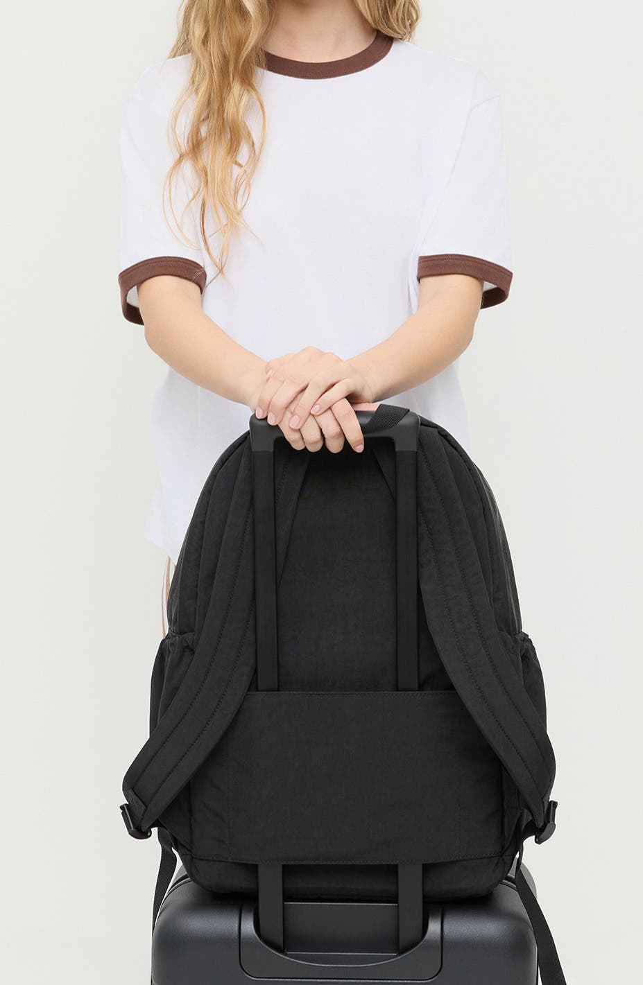 Stevie Nylon Backpack, Alternate, color, BLACK