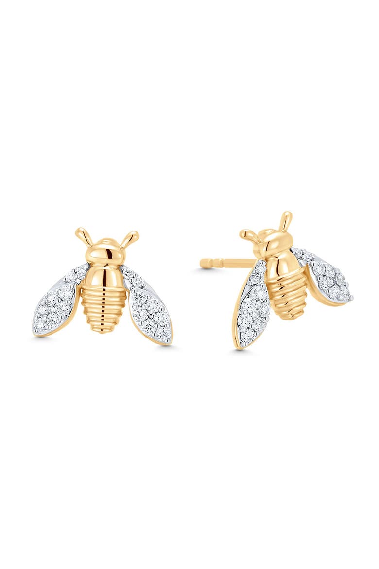 Queen Bee Diamond Stud Earrings, Main, color, YELLOW GOLD