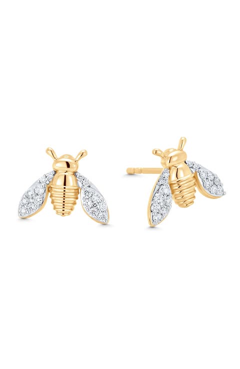 Queen Bee Diamond Stud Earrings