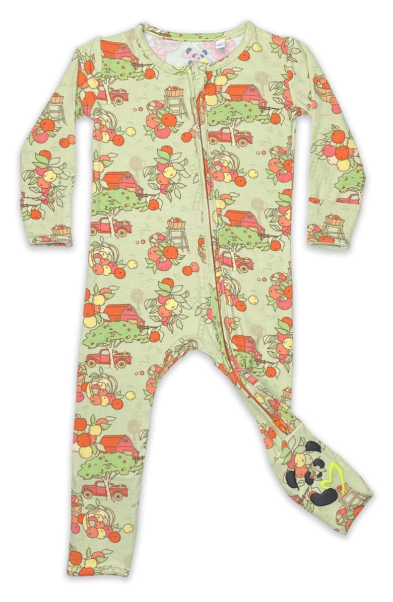 Bellabu Bear Kids' Apple Orchard Fitted One-Piece Convertible Pajamas, Main, color, 