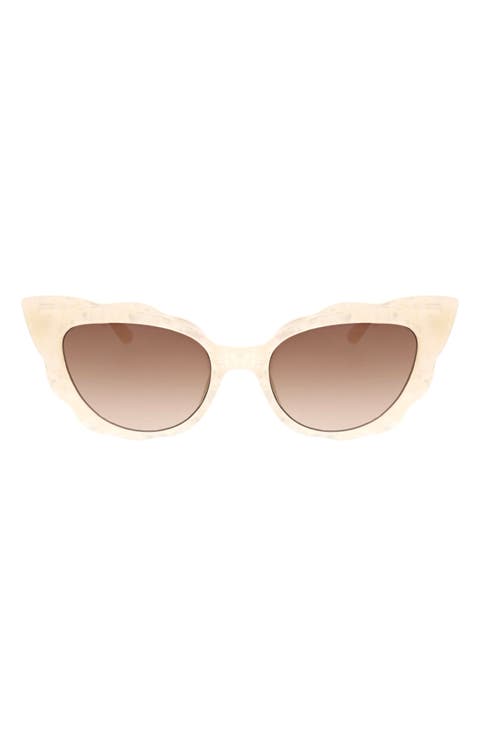 53mm Scalloped Cat Eye Sunglasses