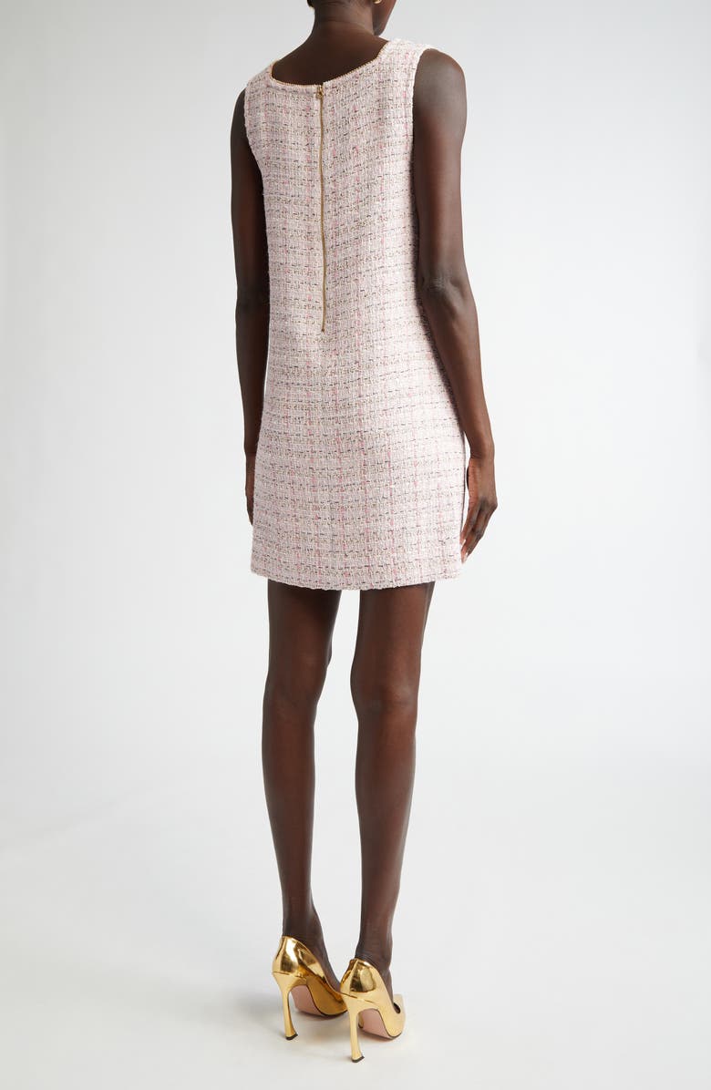 ST. JOHN Metallic Tweed Shift Dress, Alternate, color, Camellia Rose Lurex Multi