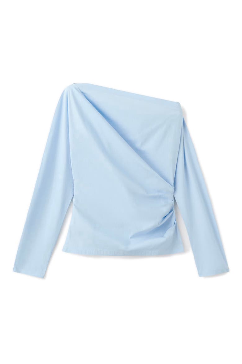 Asymmetric Long Sleeve Woven Shirt, Alternate, color, BLUE