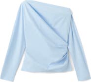 MANGO Asymmetric Long Sleeve Woven Shirt