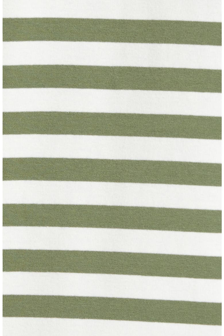 Stripe Split Neck Long Sleeve T-Shirt, Alternate, color, GREEN-IVORY CHARM STRIPE