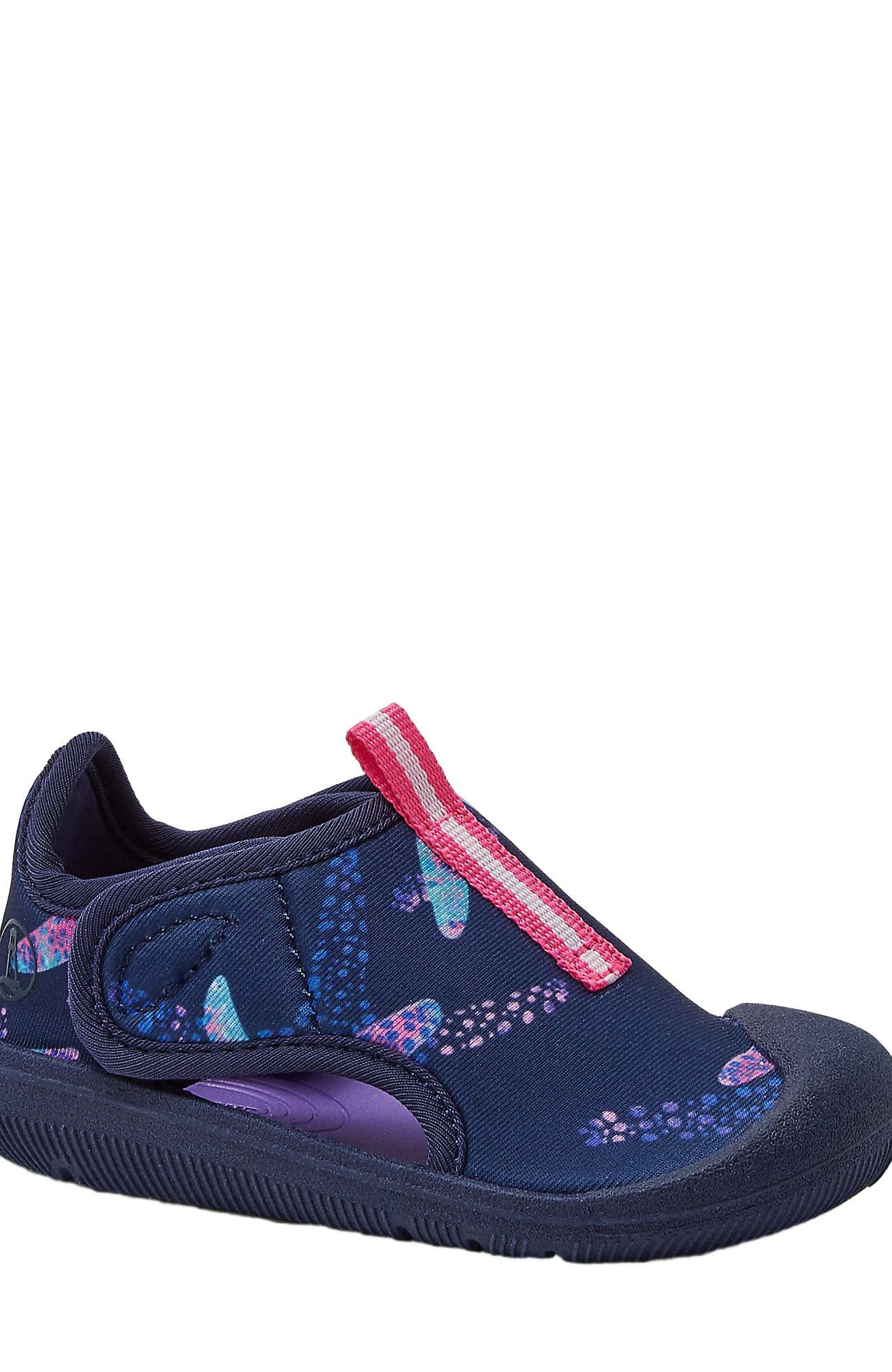 Lands' End Toddlers Adventurer Water Shoes, Main, color, Deep Sea Navy/Pink Starfish