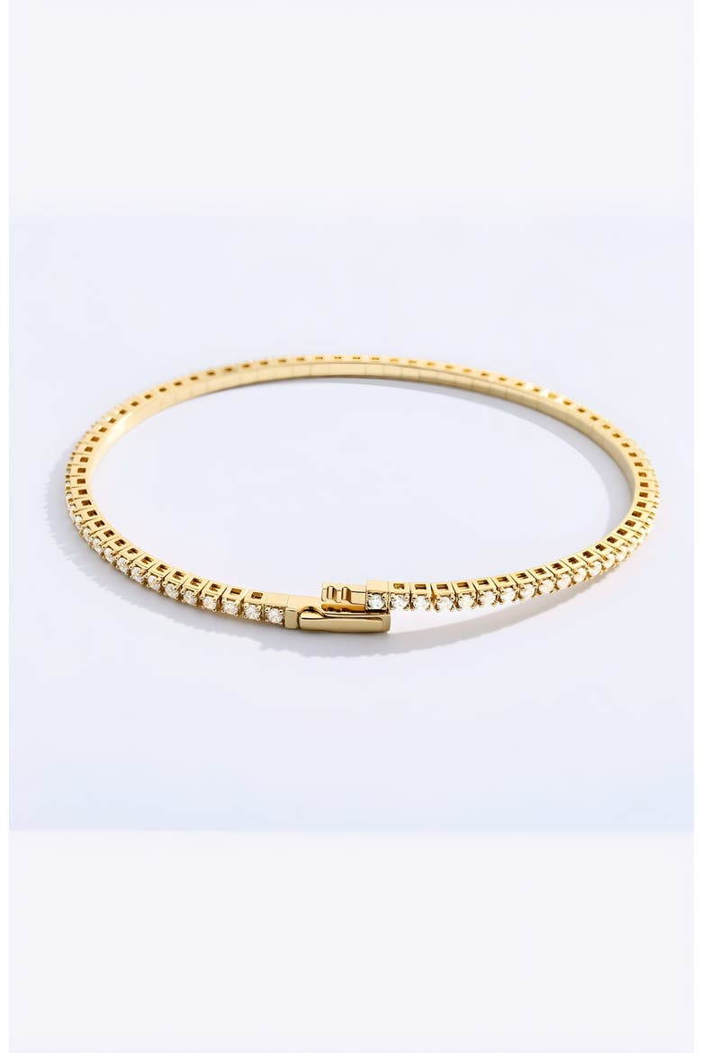 Flexible Diamond Tennis Bracelet, Alternate, color, 18k Gold Plated