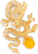 EYE CANDY LOS ANGELES Margot Cubic Zirconia Dragon Brooch