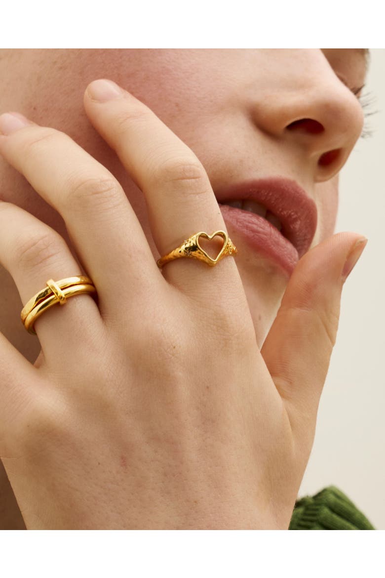 Outline Heart Stacking Ring, Alternate, color, Gold