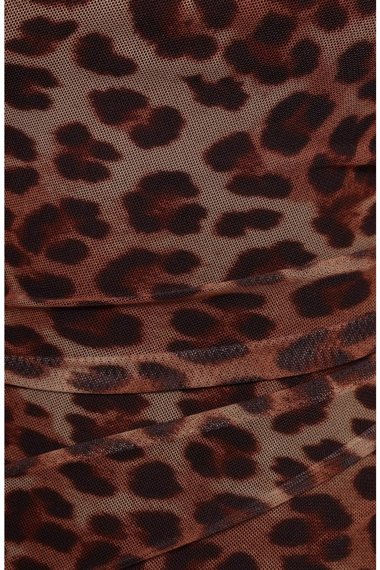 Antonie Stretch Mesh Body-Con Midi Dress, Alternate, color, LEOPARD