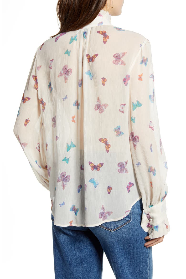 Leonetta Tie Neck Blouse, Alternate, color, PARCHMENT