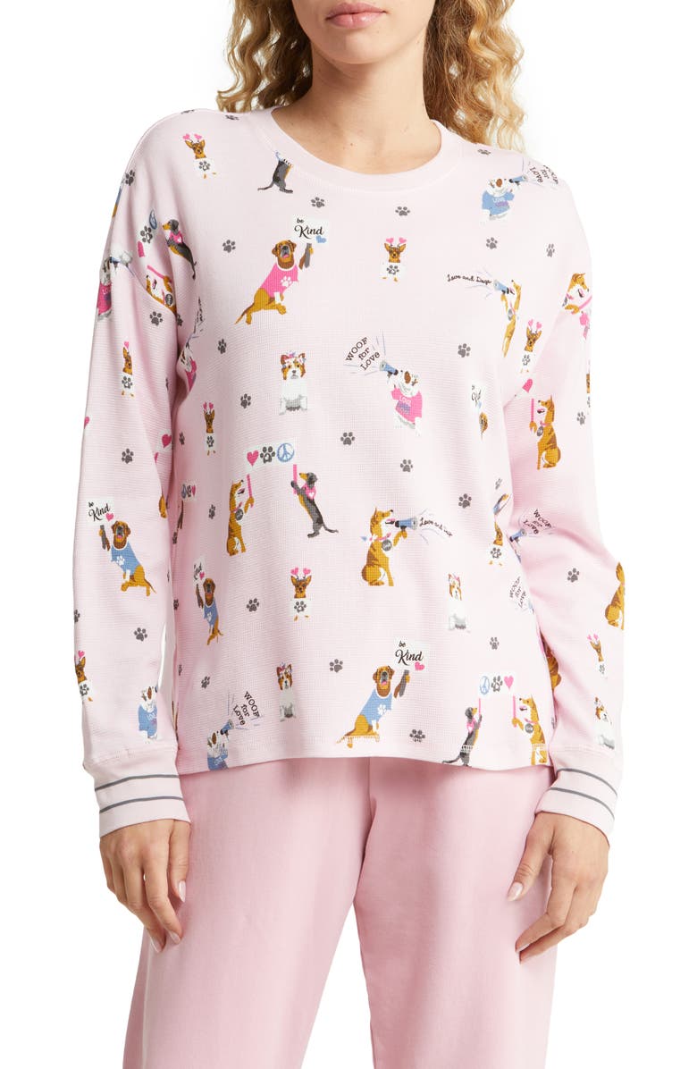 PJ Salvage Women's Woof Love Print Pajama Top, Main, color,