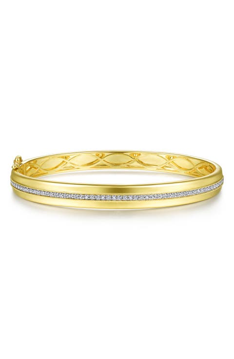 14K Gold Diamond Bangle