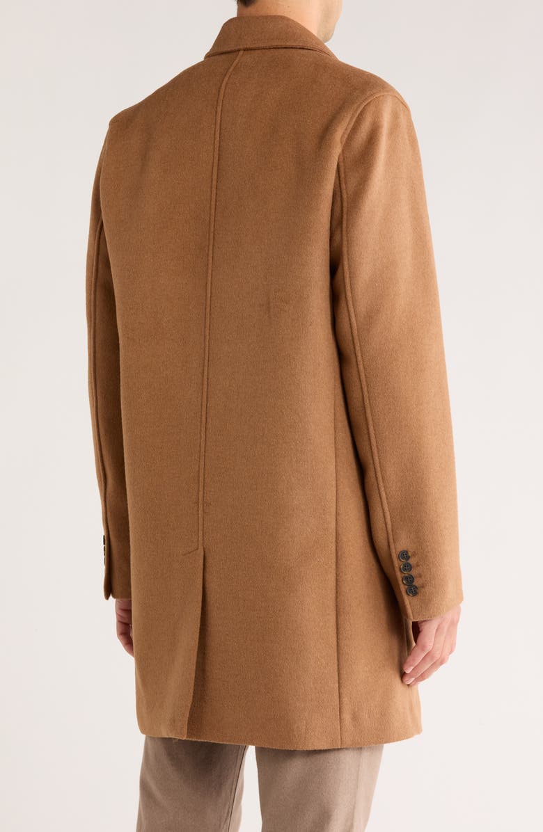 Cole Haan Classic Wool Blend Plush Notched Collar Coat, Alternate, color, Camel