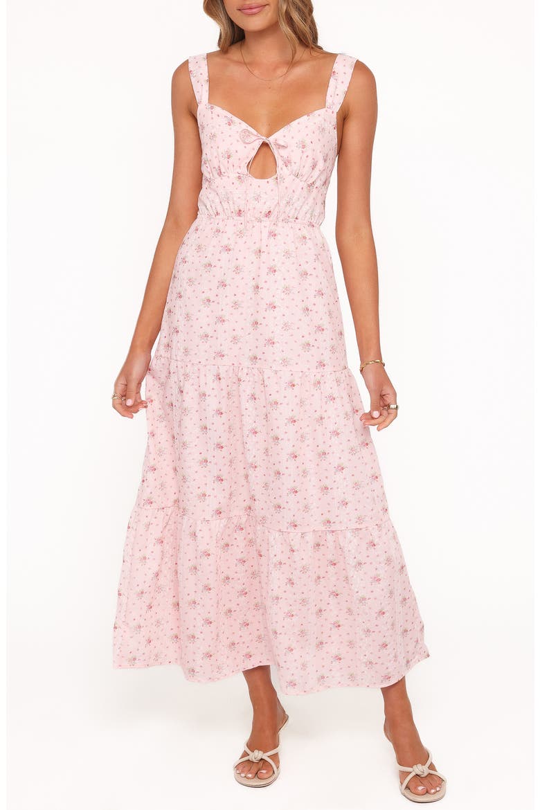 Kendra Floral Keyhole Maxi Dress, Main, color, PINK FLORAL