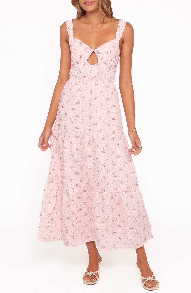 Petal & Pup Kendra Floral Keyhole Maxi Dress, Main, color, Pink Floral