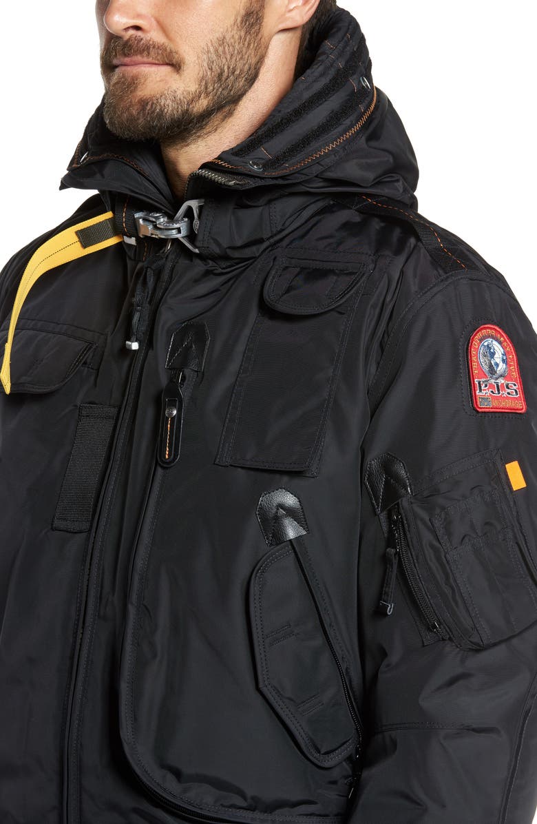 Parajumpers Slim Down Bomber Jacket with Faux Fur & Genuine Coyote Fur Trim, Alternate, color, 