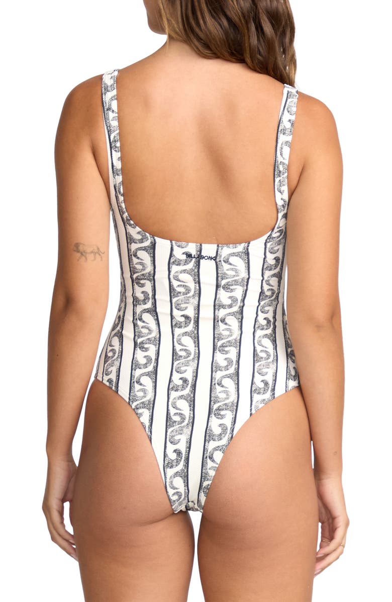Billabong Wave Watcher One-Piece Swimsuit, Alternate, color, White Black