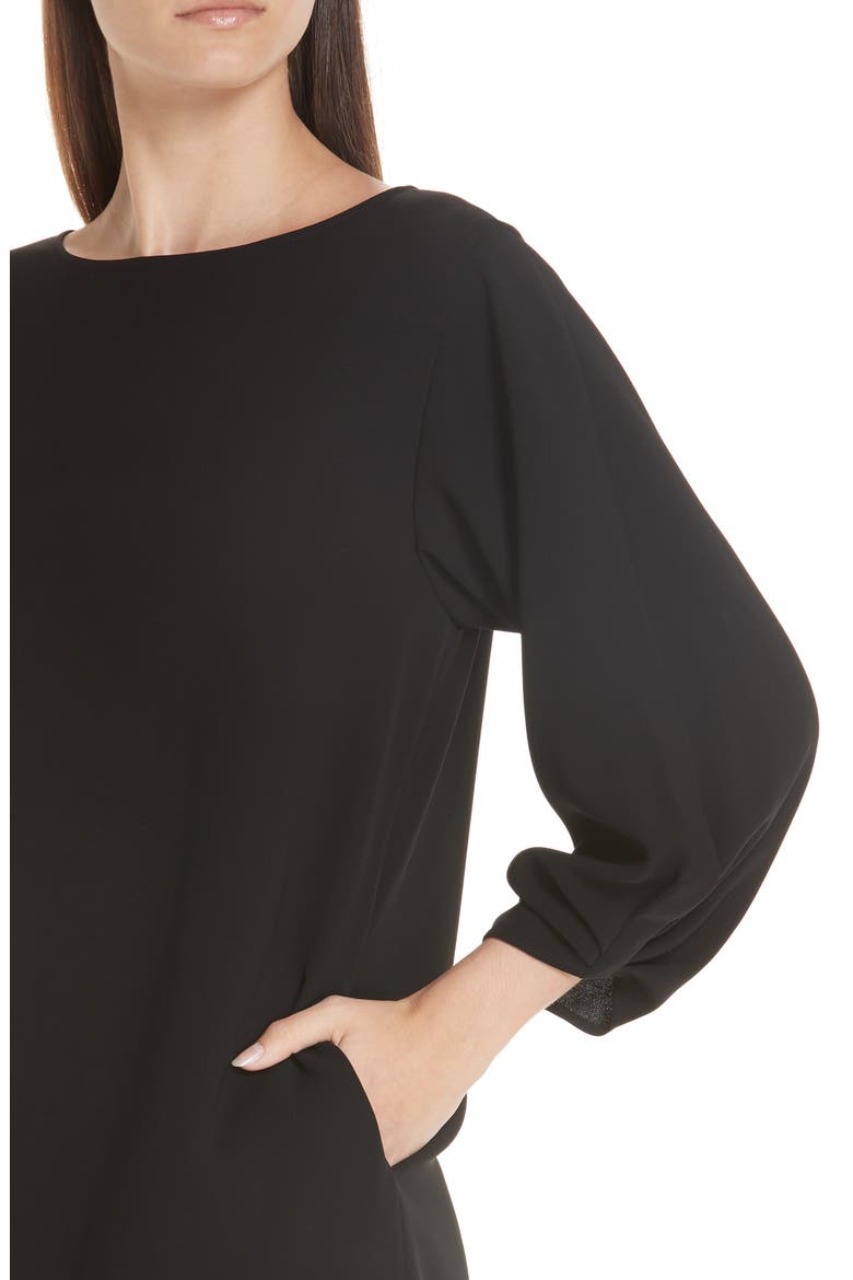 Wynona Finesse Crepe Dress, Alternate, color, BLACK