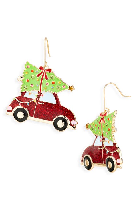 Tree Car Drop Earrings