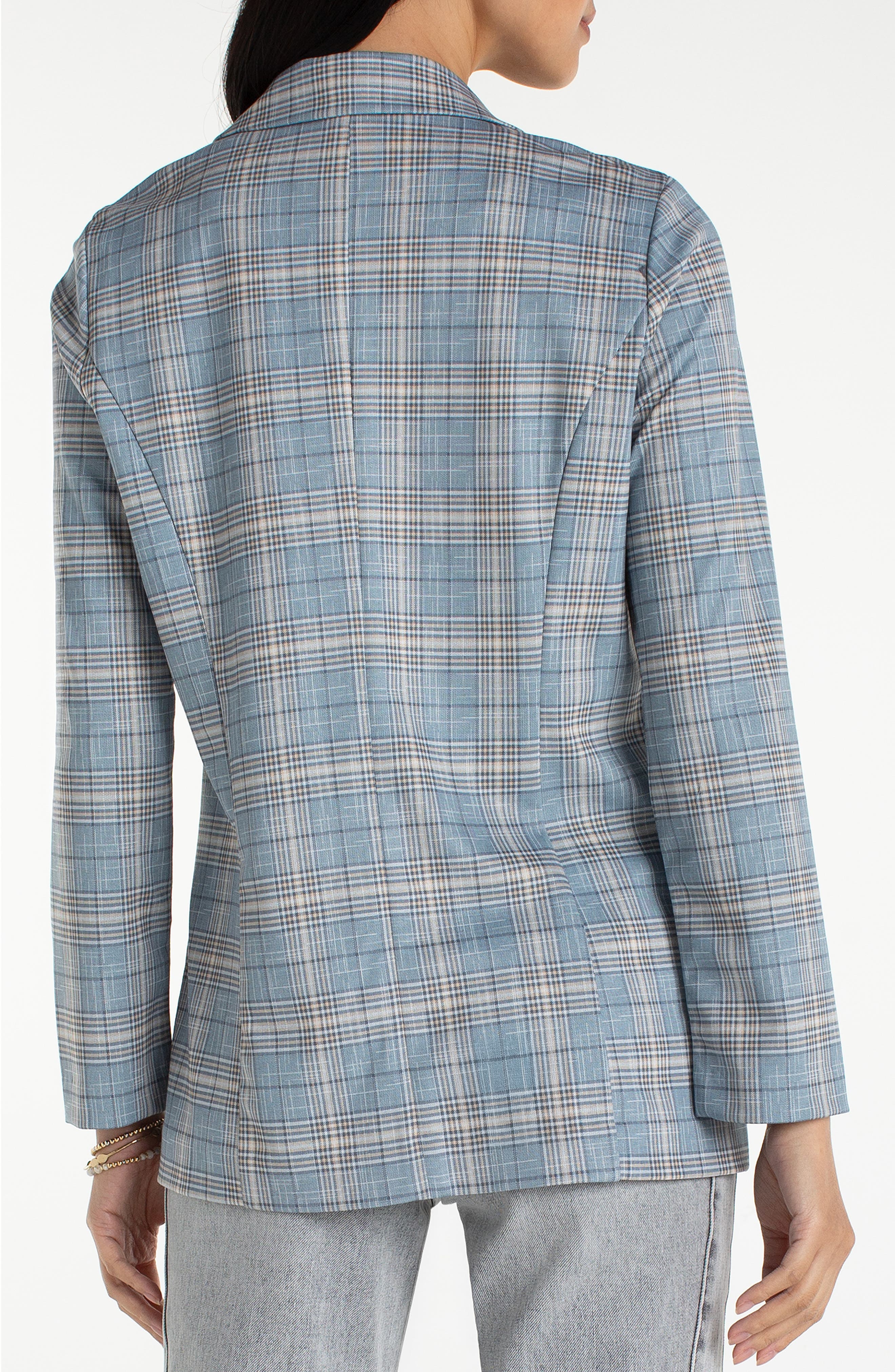 Plaid Open Front Boyfriend Blazer - image 2