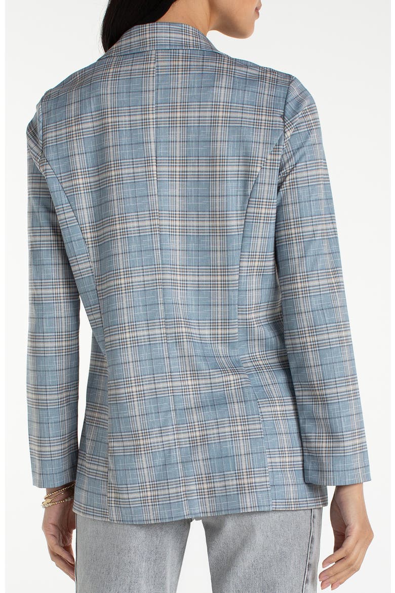 Plaid Open Front Boyfriend Blazer, Alternate, color, SHADOW BLUE