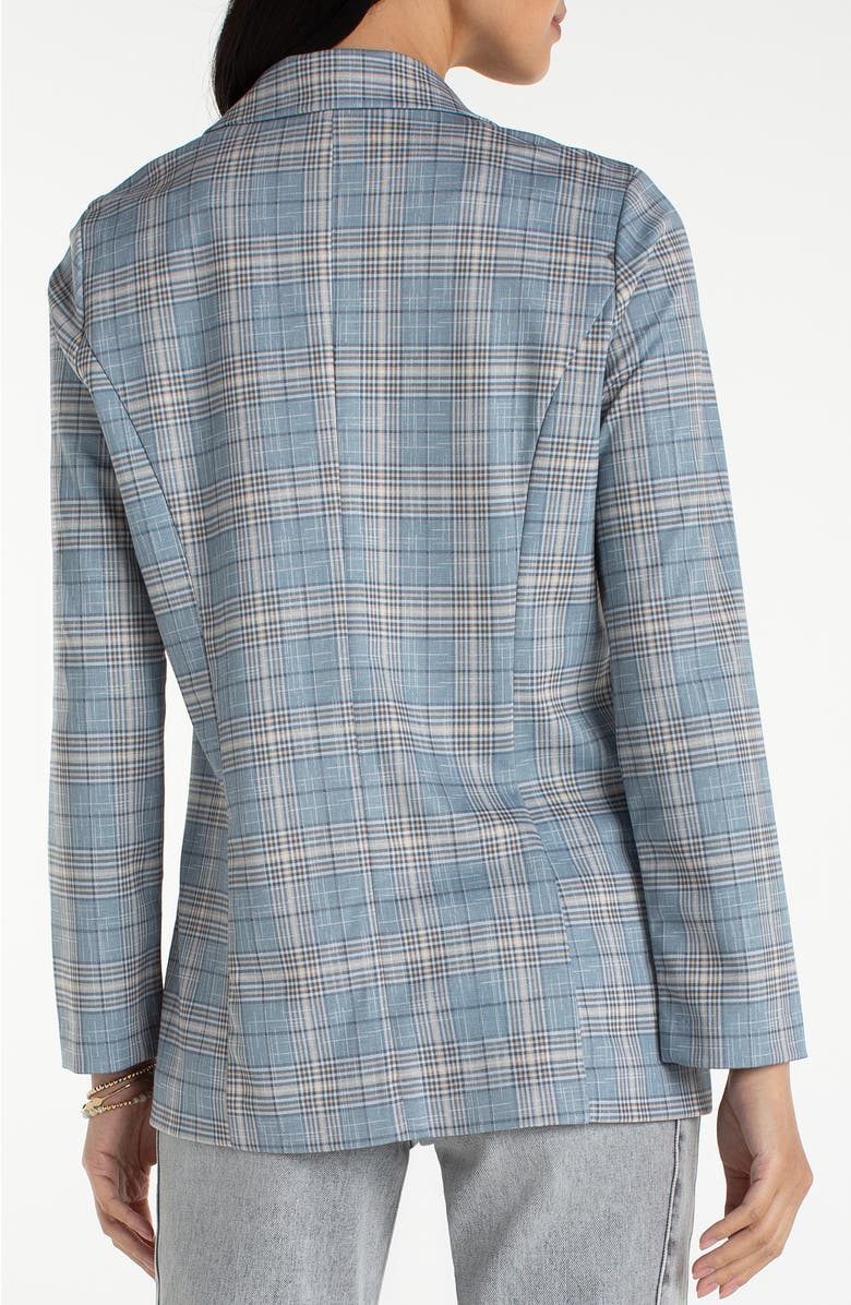 Liverpool Los Angeles Plaid Open Front Boyfriend Blazer, Alternate, color, Shadow Blue