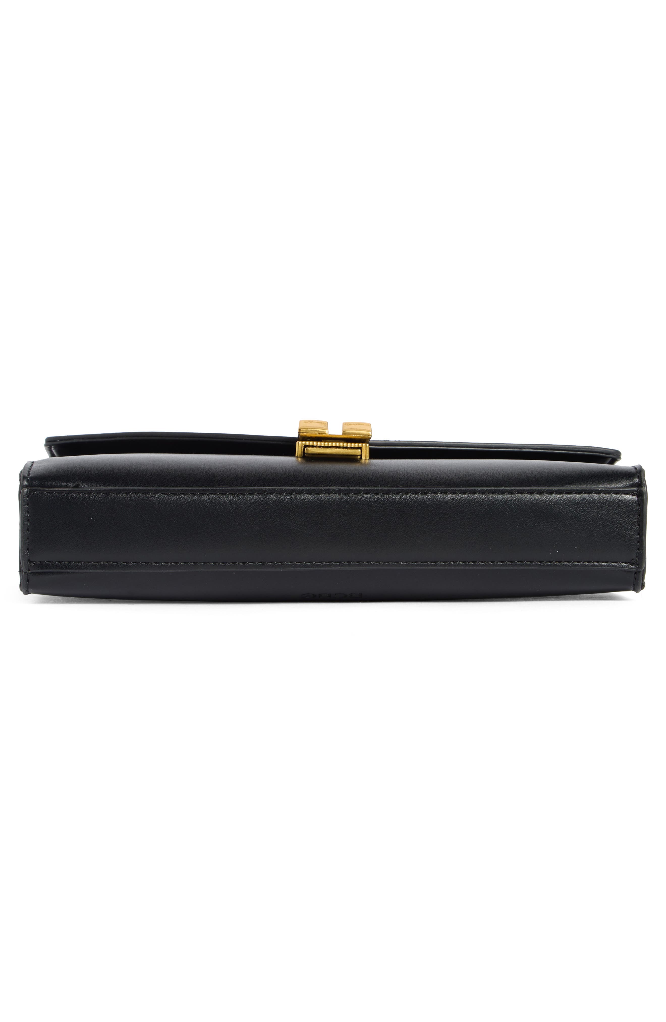 BCBG Double Bar Shoulder Clutch, Alternate, color, Black