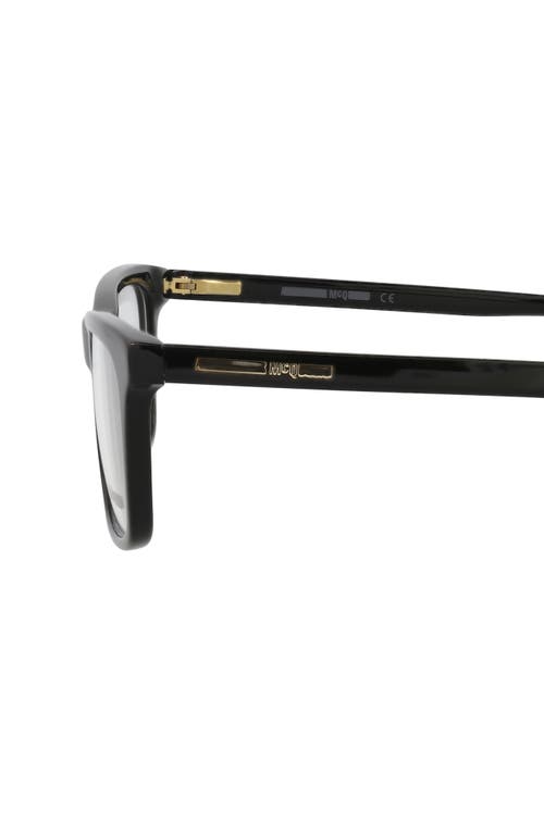 Alexander Mcqueen Mcqueen 52mm Rectangular Optical Glasses In Black Black Transparent