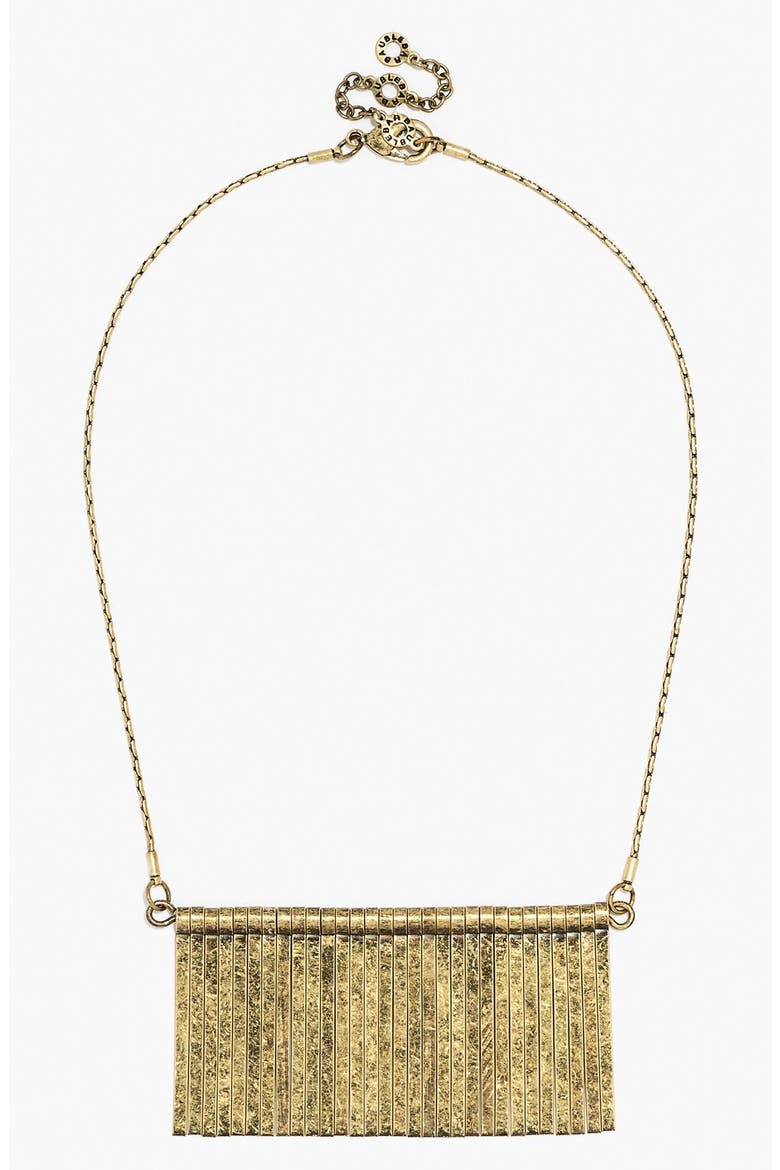 Fringe Bib Necklace, Main, color, ANTIQUE GOLD