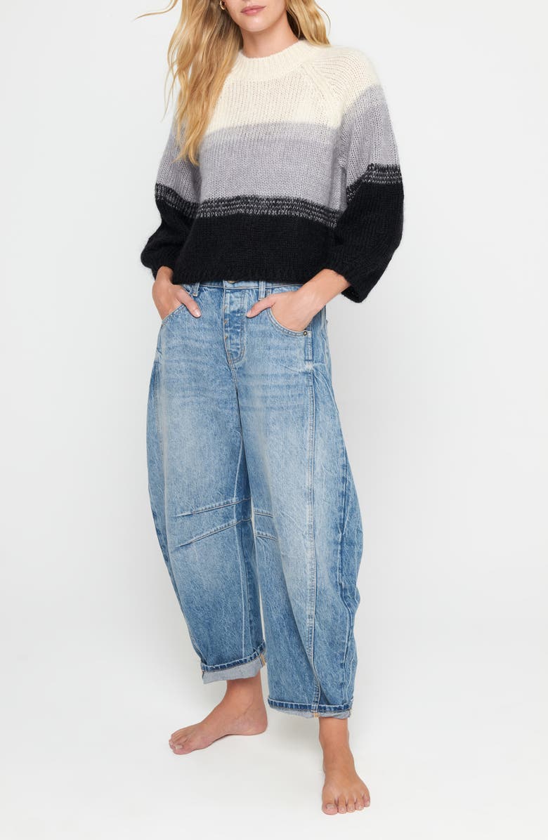 Spiritual Gangster Blythe Colorblock Sweater, Alternate, color, Birch Multi