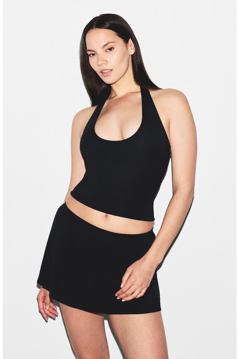 Smooth Lounge Pajama Mini Skort, Alternate, color, OBSIDIAN