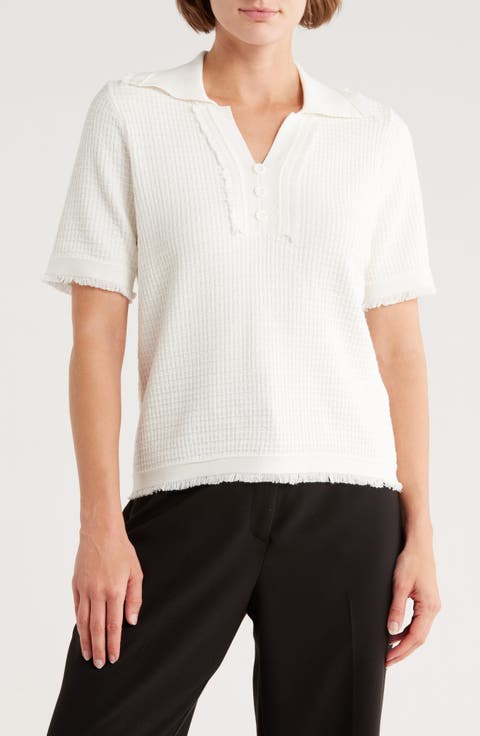 Frayed Edge Johnny Collar Polo