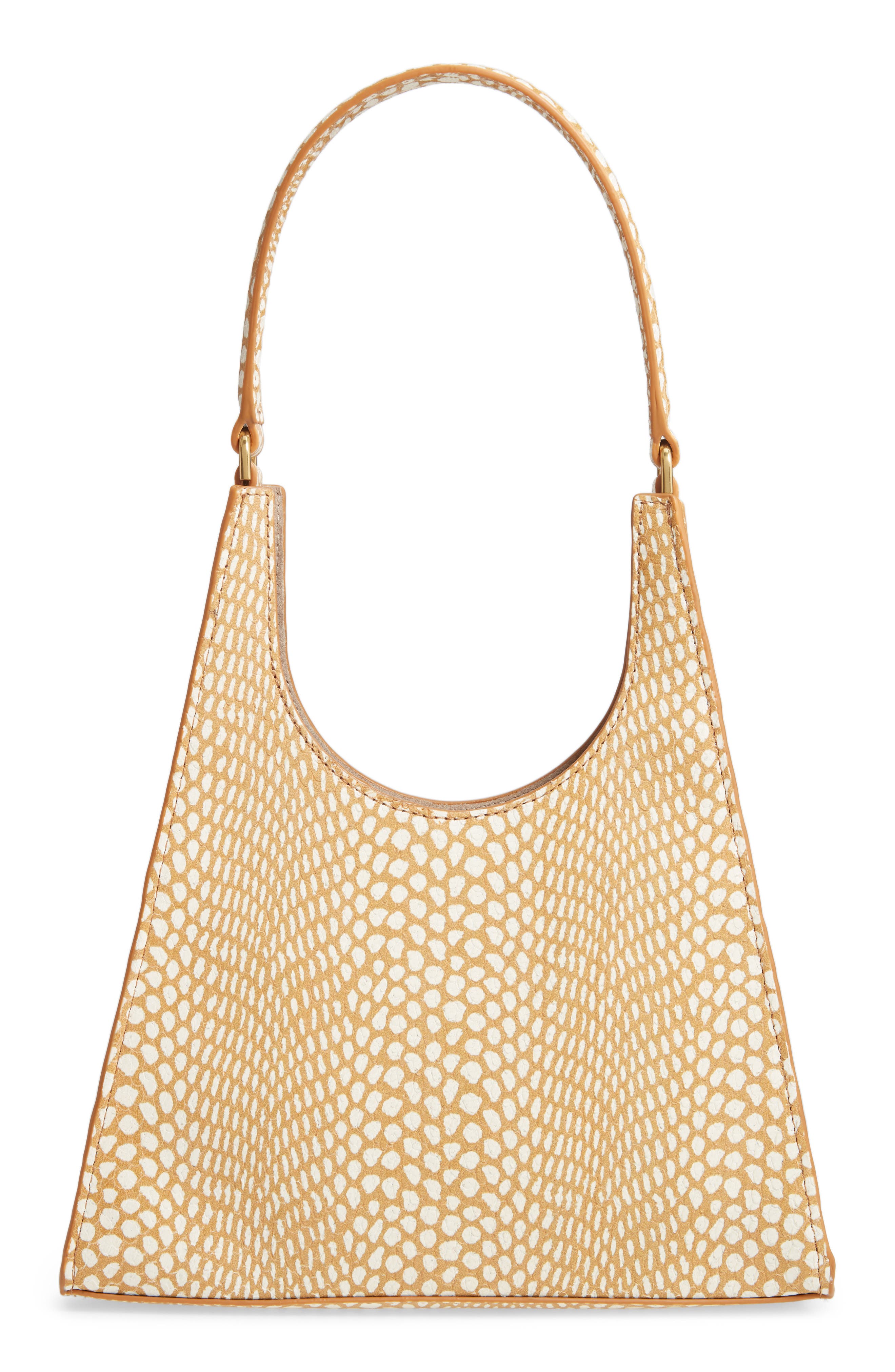 STAUD Rey Snake Embossed Leather Shoulder Bag, Main, color, 