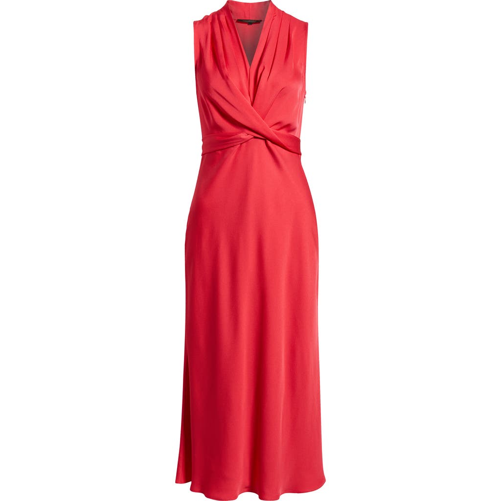Kobi Halperin Lex Front Tie Midi Dress In Red
