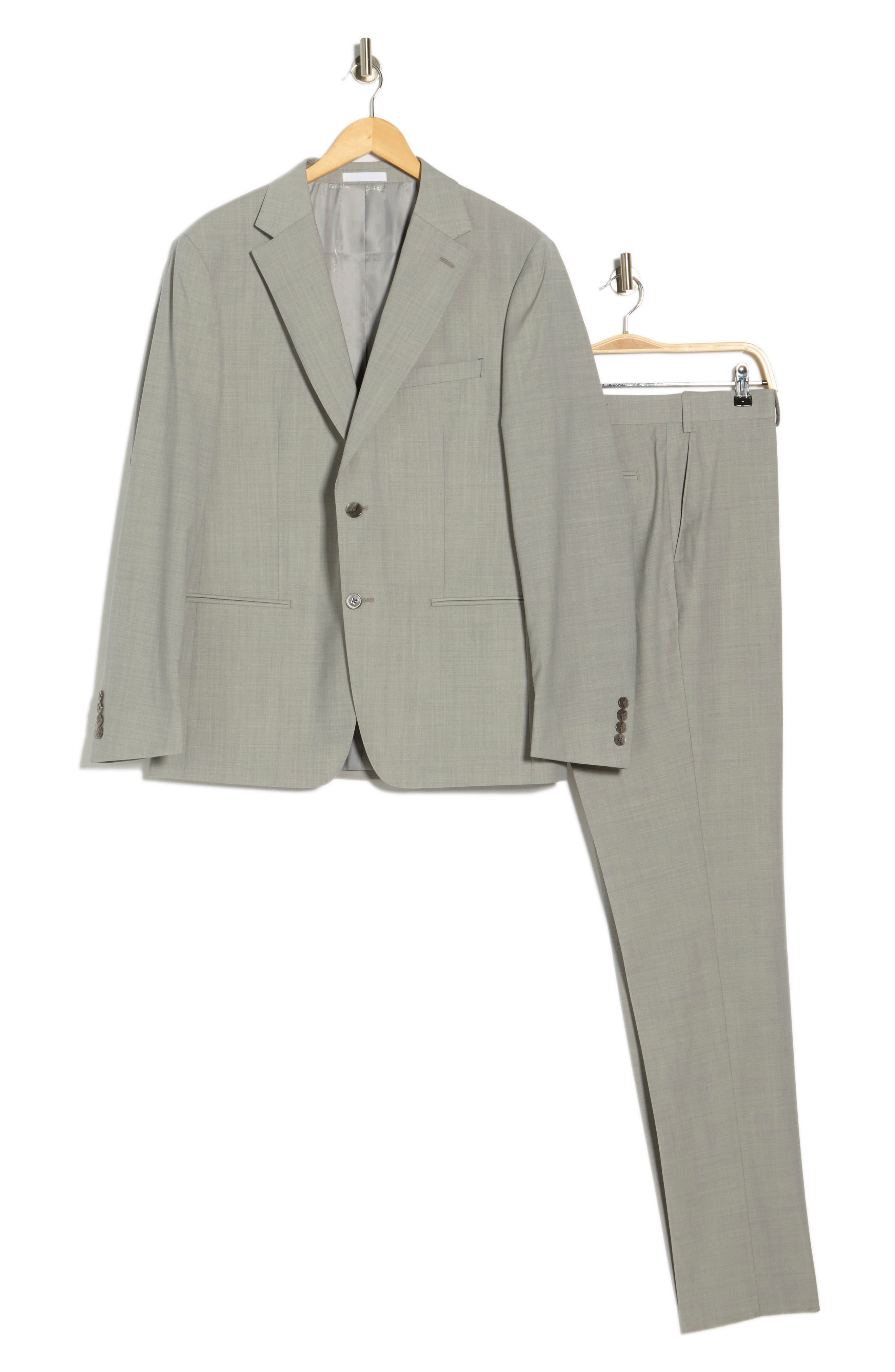 Calvin Klein Notch Lapel Wool Blend Suit