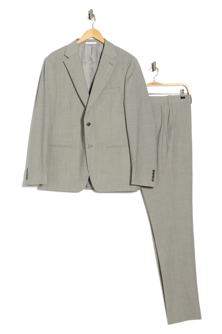Notch Lapel Wool Blend Suit, Alternate, color, LIGHT GREY