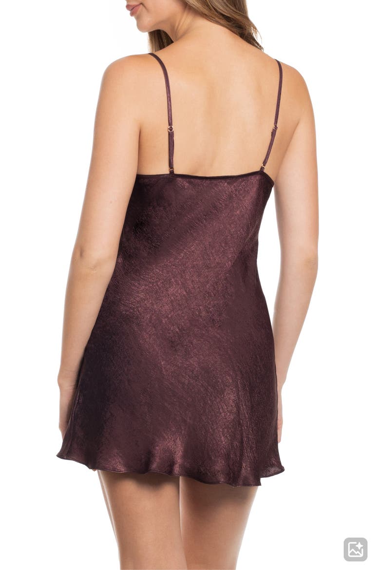 Maxine Crinkle Satin Chemise, Alternate, color, CHOCOLATE