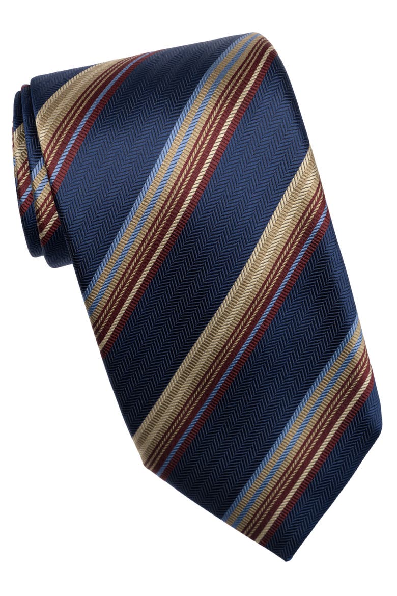 Murano - Silk Jacquard Tie For Men, Main, color, Navy