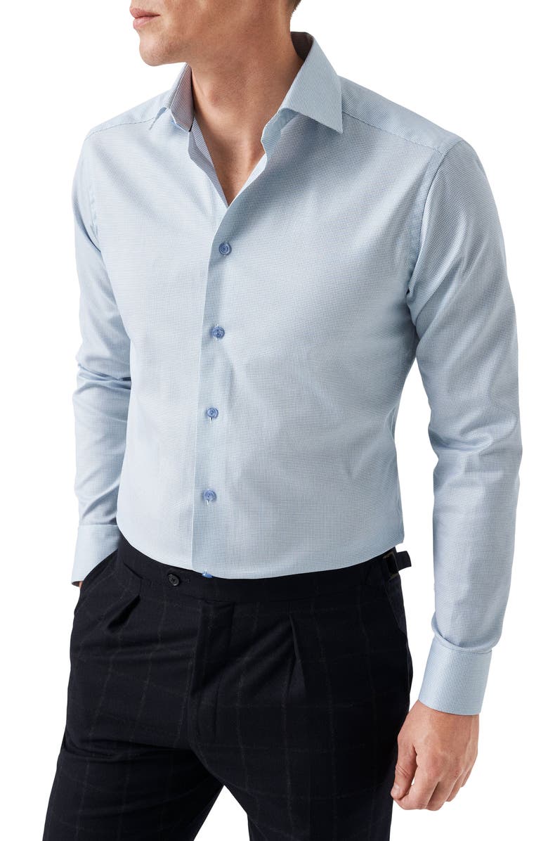 Eton Slim Fit Cotton Dobby Twill Dress Shirt, Main, color,