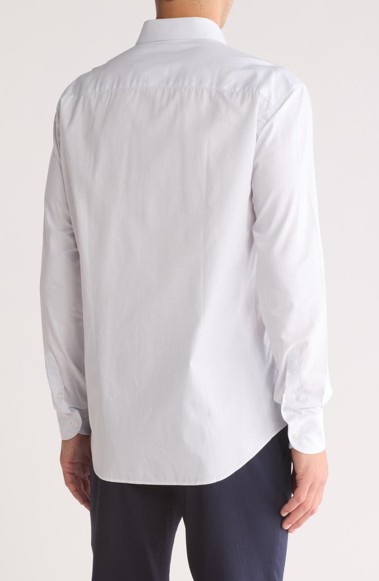 Armani Collezioni Solid Cotton Twill Dress Shirt, Alternate, color, Grey