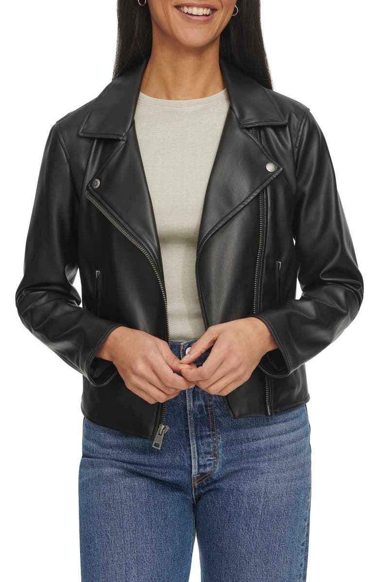 Levi's<sup>®</sup> Shrunken Faux Leather Moto Jacket, Alternate, color,