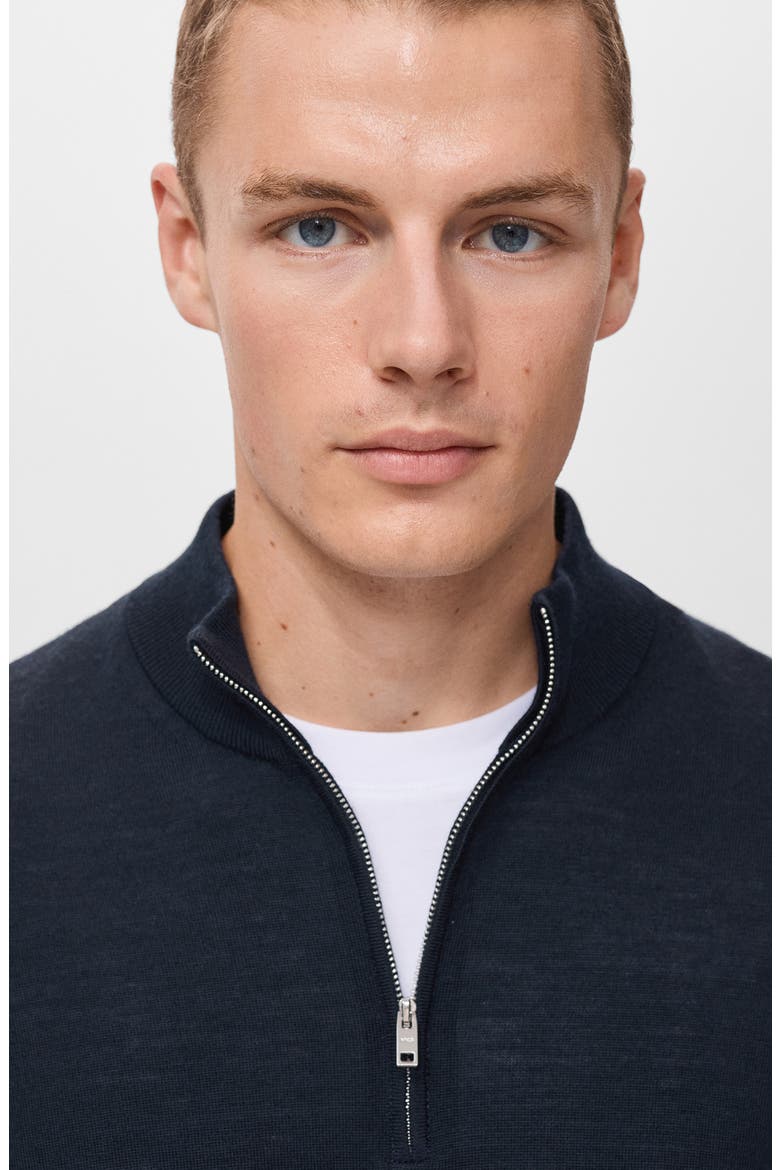 Perkins Wool Quarter Zip Sweater, Alternate, color, NAVY